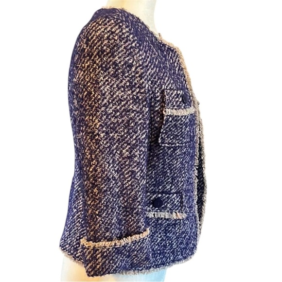 Talbots Purple Tweed Open Front Wool/Mohair/Alpaca Blazer Size 6 - Picture 4 of 10